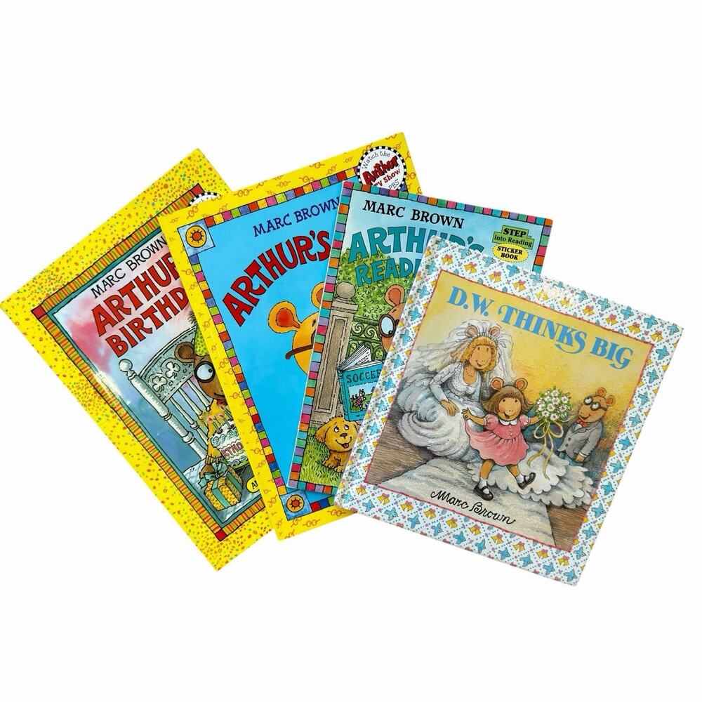 Vintage Arthur PBS Kids Book Lot Of 4 Marc Brown 1990’s Arthur’s Eyes Birthday